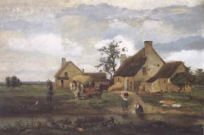 Jean Baptiste Camille  Corot Ferme a Recouvriere (mk11) France oil painting art